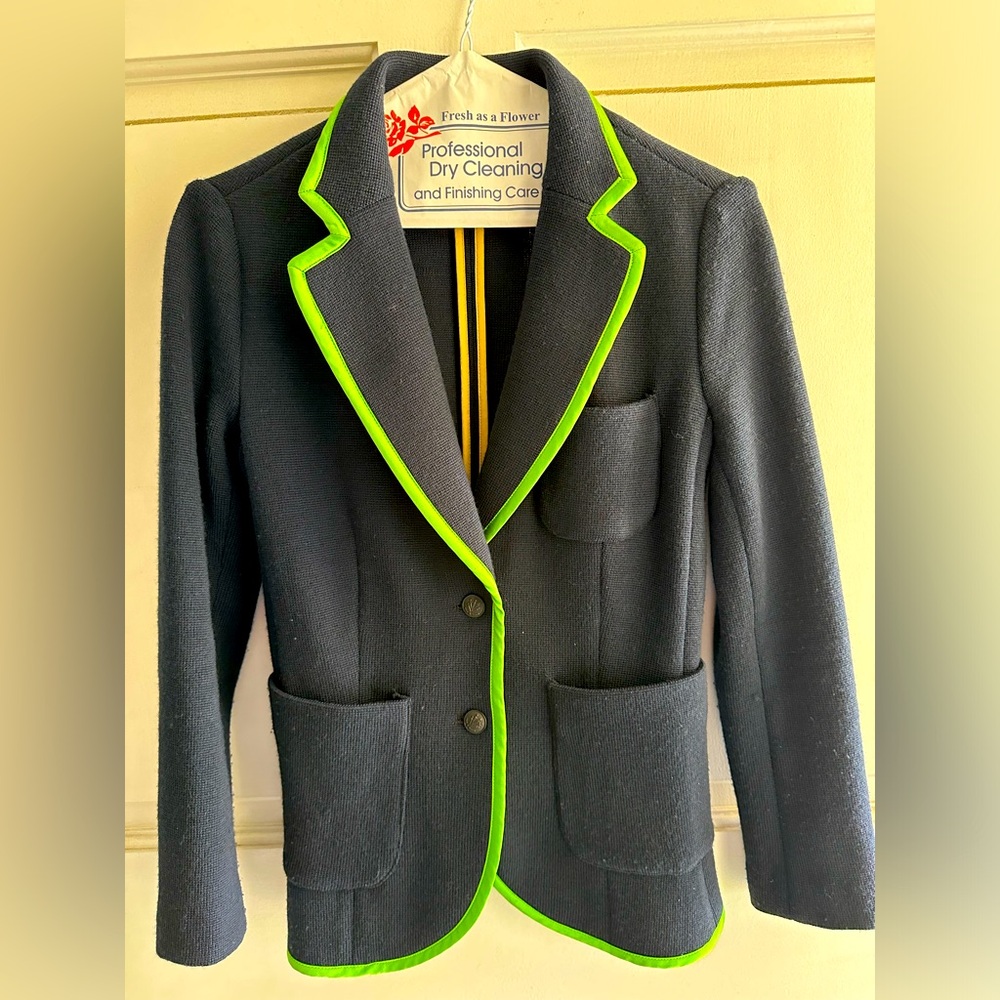 Rag & Bone Merino Wool Bromley Contrast Trim Blazer